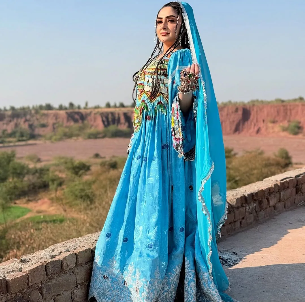Blue Afghan Traditional Dress – Handmade & Colorful