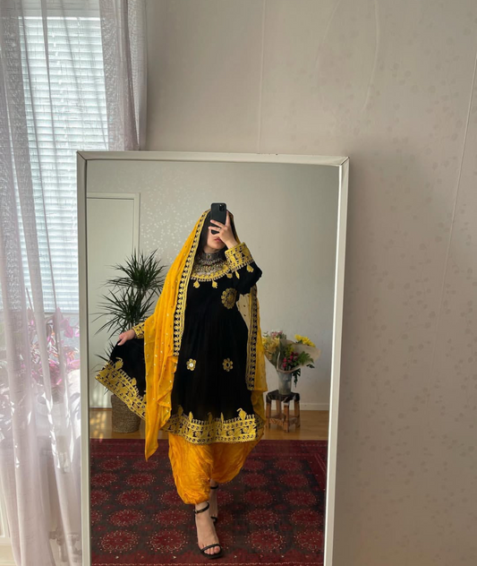 Black & Yellow Traditional Dress