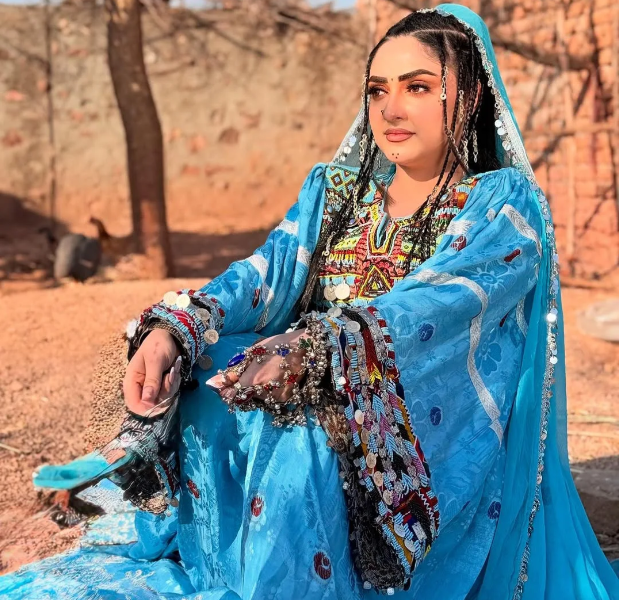 Blue Afghan Traditional Dress – Handmade & Colorful